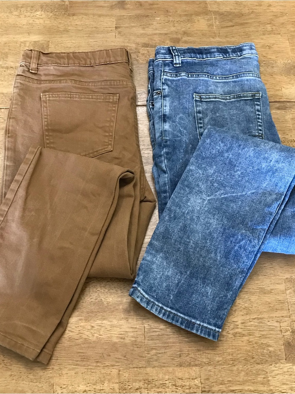 Cat & Jack Blue Denim Skinny Jeans Wonder Nation Tan Slim Jeans